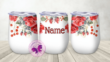 Load image into Gallery viewer, Personalized Wine Tumbler - Red Roses
