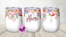 Load image into Gallery viewer, Personalized Wine Tumbler - Watercolor Floral
