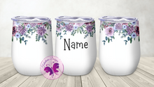 Load image into Gallery viewer, Personalized Wine Tumbler - Purple Wildflower
