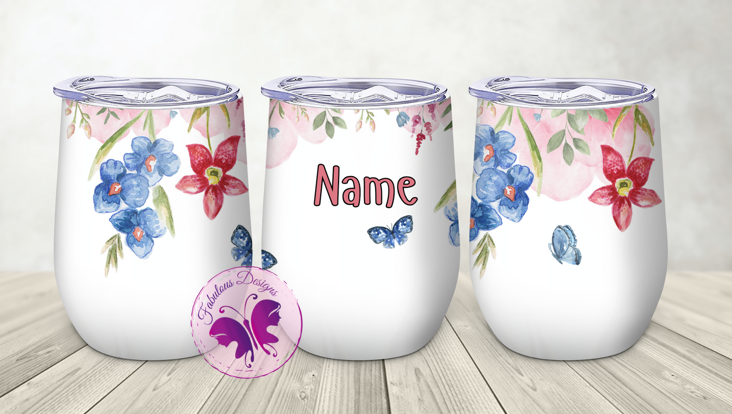 Personalized Wine Tumbler - Red & Blue