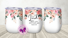 Load image into Gallery viewer, Wine Tumbler - Floral Bible verse Numbers 6:24
