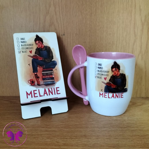 Personalized Spoon Mug & Cellphone Stand Set